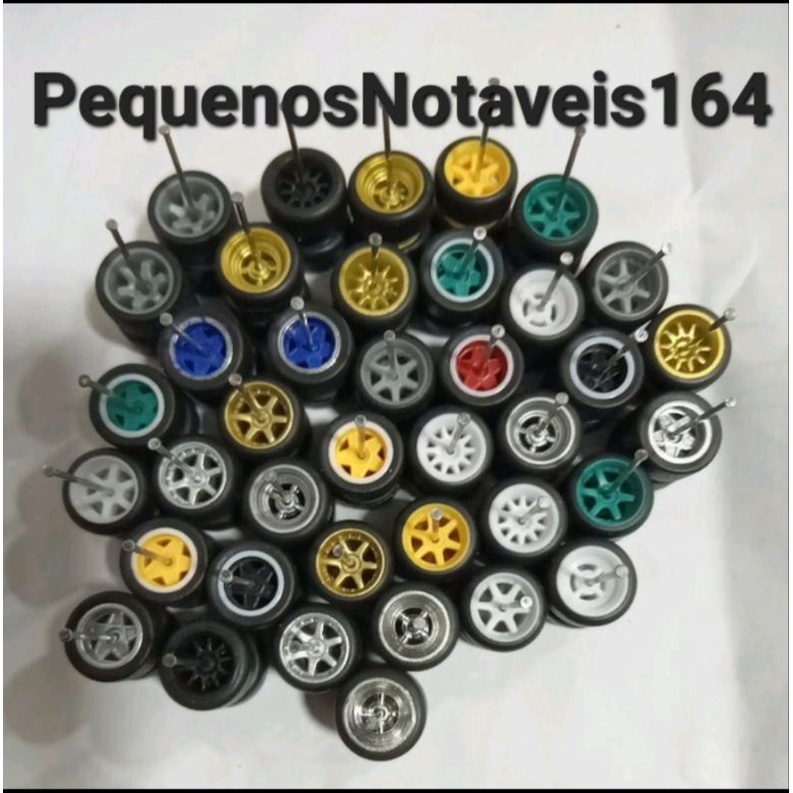Rodas com pneus de borracha para Hotwheels.