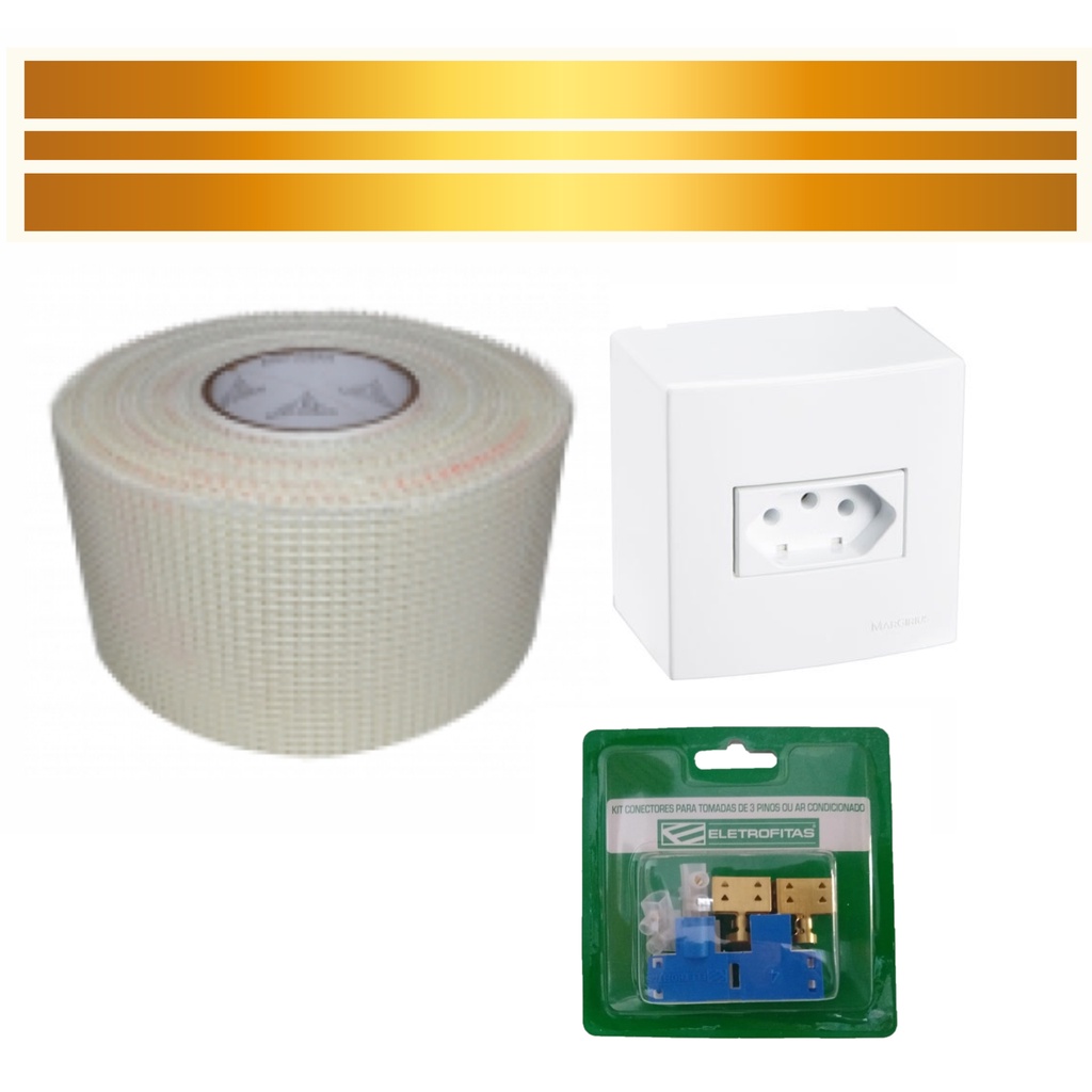 Kit Eletrofita 3 pistas 20A - 6 metros + 1 tomada de sobrepor
