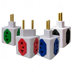 Adaptador Para Tomada 10/20A Cubo 4 em 1 [Novo Te Benjamin] Prático Multiuso Várias Tomadas Colorido