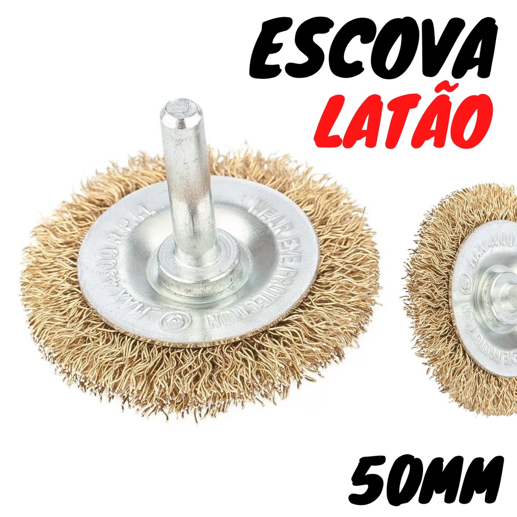 Escova de Aço Aberta 50mm com Haste 1/4