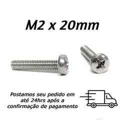 Parafuso Máquina Panela Phillips M2 X 20mm Inox