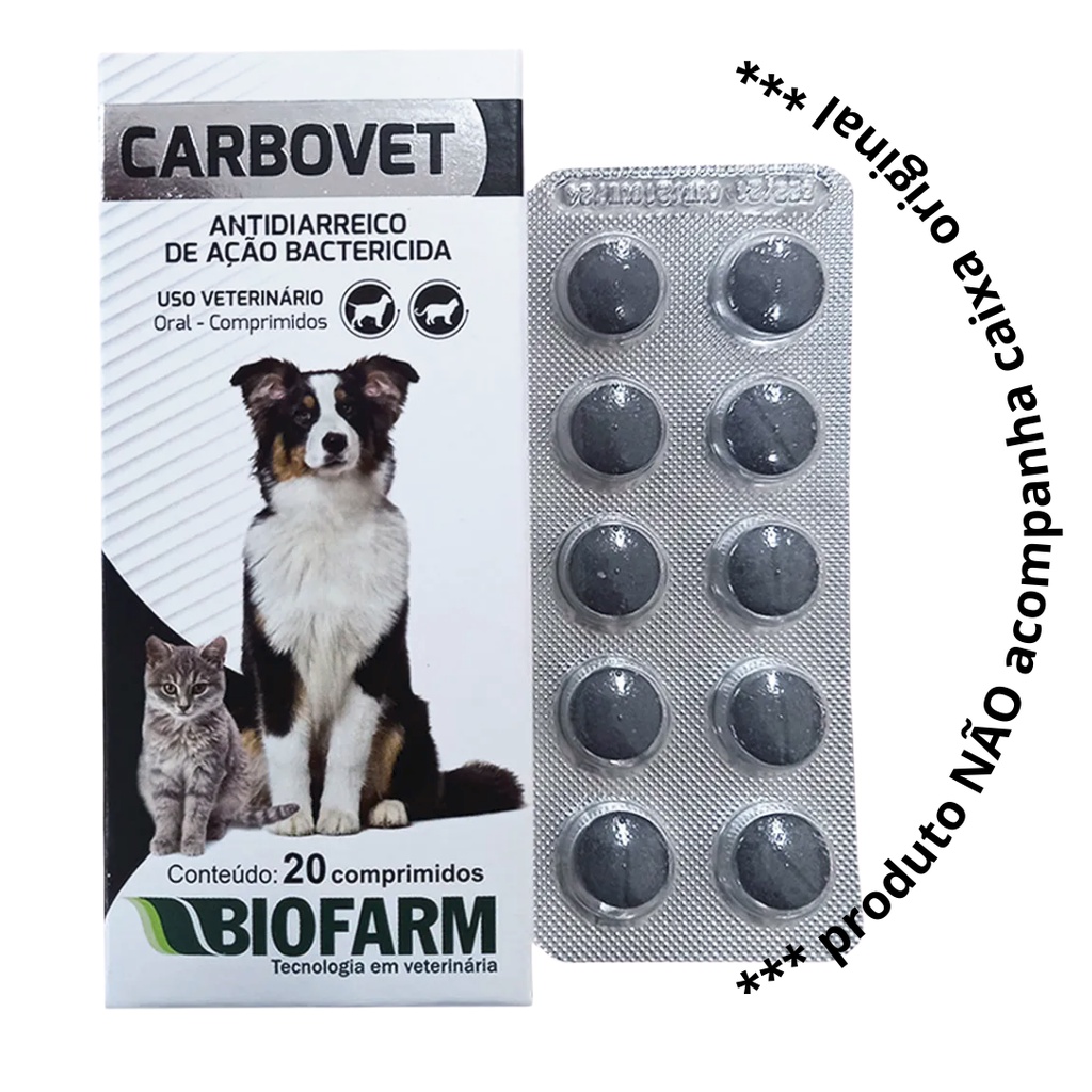 Carbovet Antidiarreico de Ação Bactericida Biofarm CARTELA AVULSA C/ 10 comprimidos em Oferta na Shopee