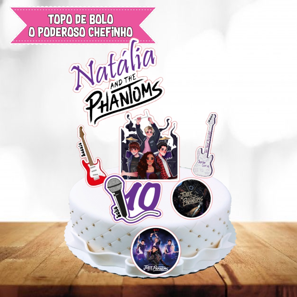 Topo de Bolo Personalizado - Topper - Tema Julie and The Phantoms - Julie e os Fantasmas