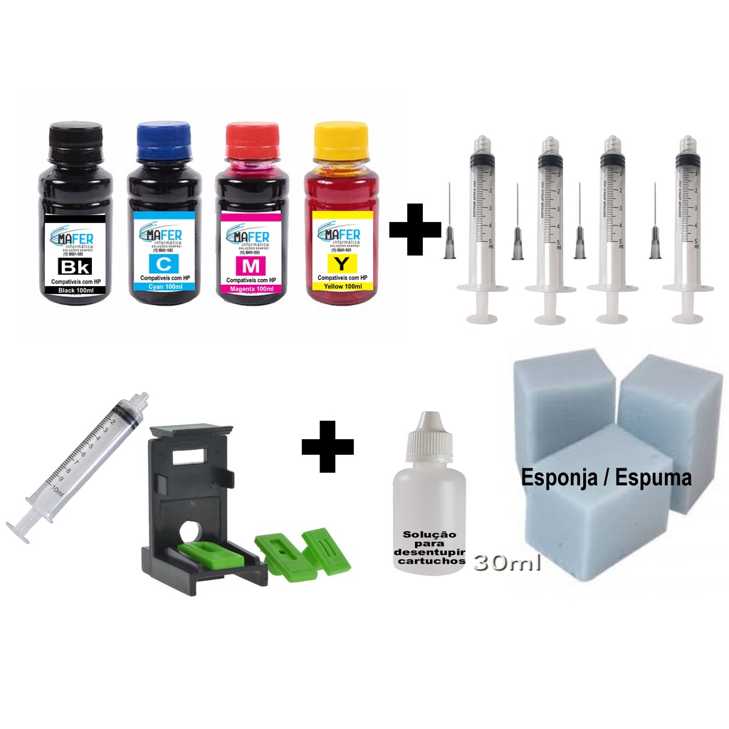 Kit De Tinta Recarga Cartuchos Impressora Hp 667 664 122 662 | Shopee ...