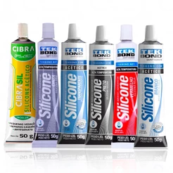 Adesivos Silicone Mini Tipo Bisnaga Sache 50g Várias Cores Acético Alta Temperatura Vedação Multiuso