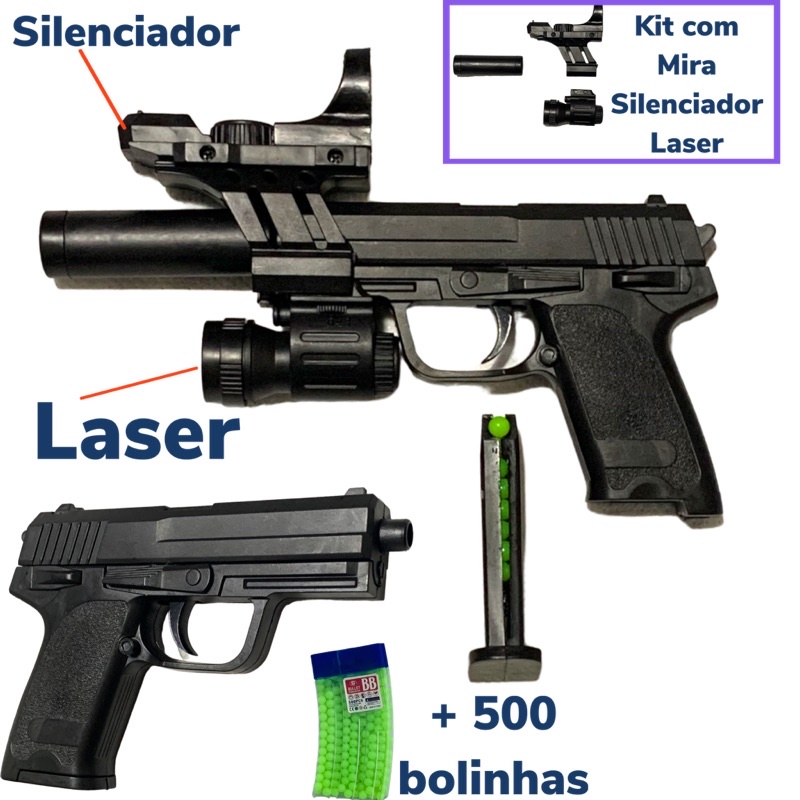 Arminha Pistola De Brinquedo Lança Dardos Bolinhas de Gel Com Mira Laser  Efeitos De Luz Menino - Importway - Lançadores de Bolas - Magazine Luiza