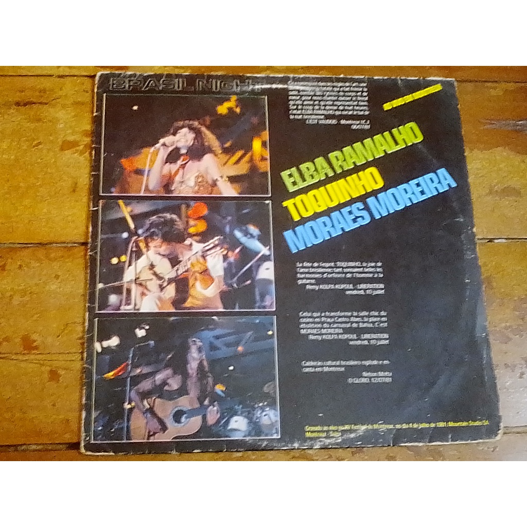 LP Vinil Elba Ramalho / Toquinho / Moraes Moreira – Brasil Night Ao Vivo Em Montreux