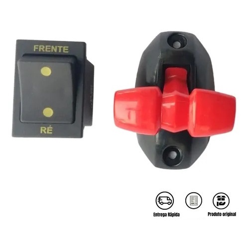 Botão Frente Ré + Alavanca P/ Moto Elétrica 6 E 12 V Bandeirante.