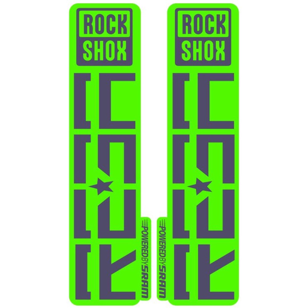 2 adesivos de suspensão bicicleta RockShox Reba verde limão