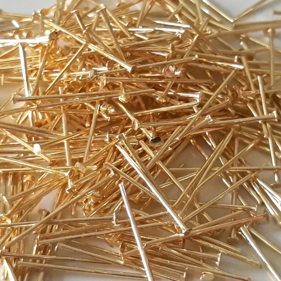 Alfinete Pino Metal Dourado Tamanho 30mm Com 120  Unidades - Montagem e Acabamento. em Oferta na Shopee