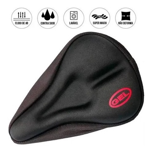 Capa Banco Selim Forro Em Gel Almofada Confortavel Bicicleta Bike Mtb Speed Spinning Ergométrica