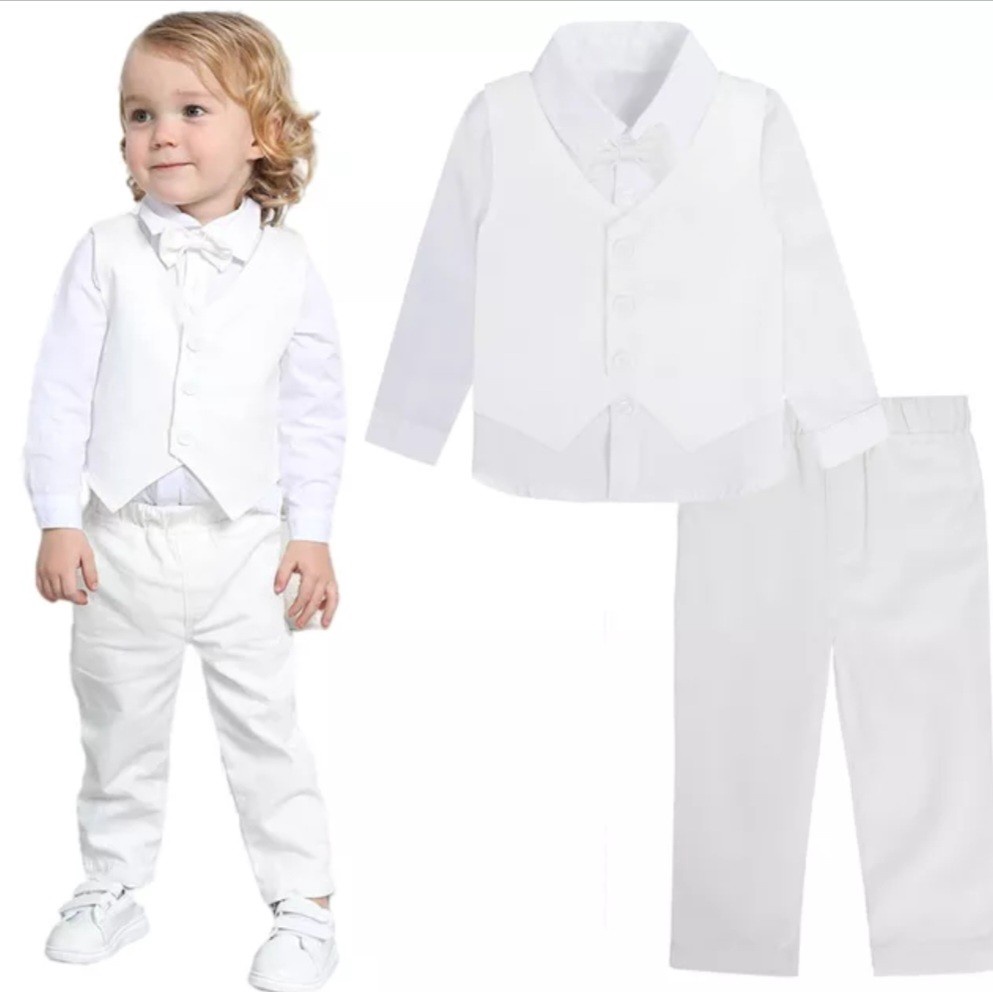 Conjunto Branco Menino/ Bebe Festa Social