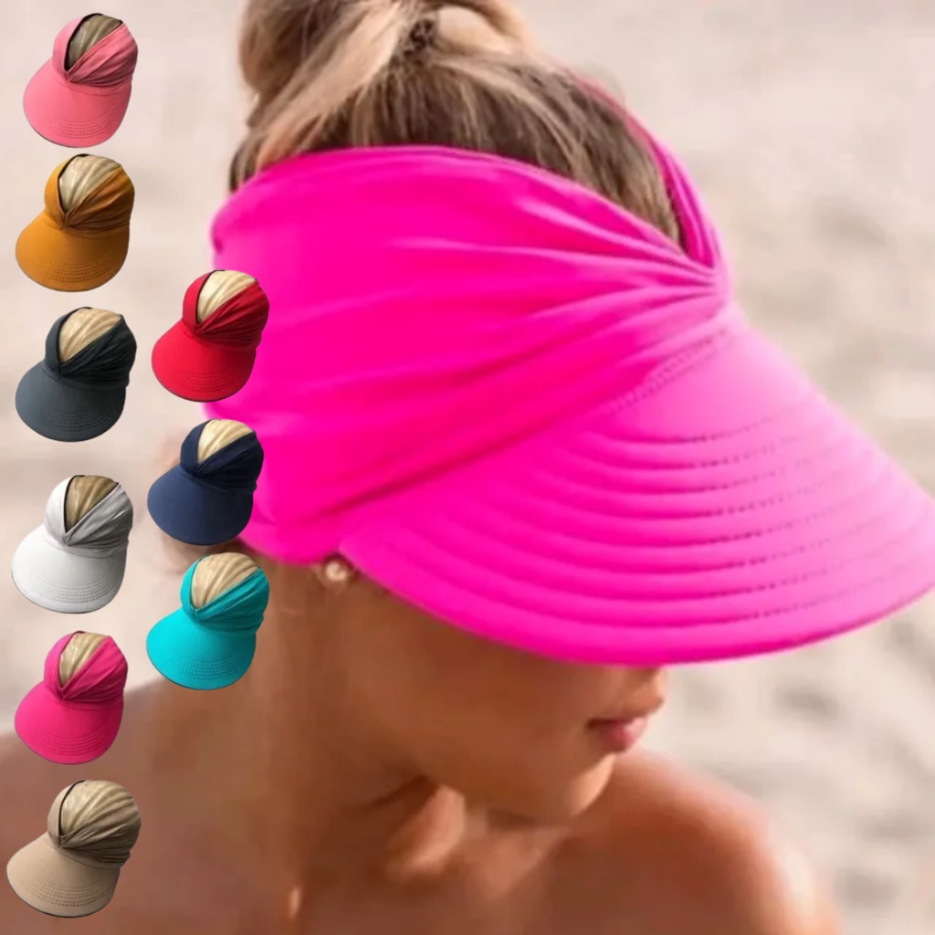 Chapéu Viseira Turbante Dupla Face Premium Feminina Boné Proteção Solar Praia Piscina Luxo Chapeu Envio no DIA em Oferta na Shopee