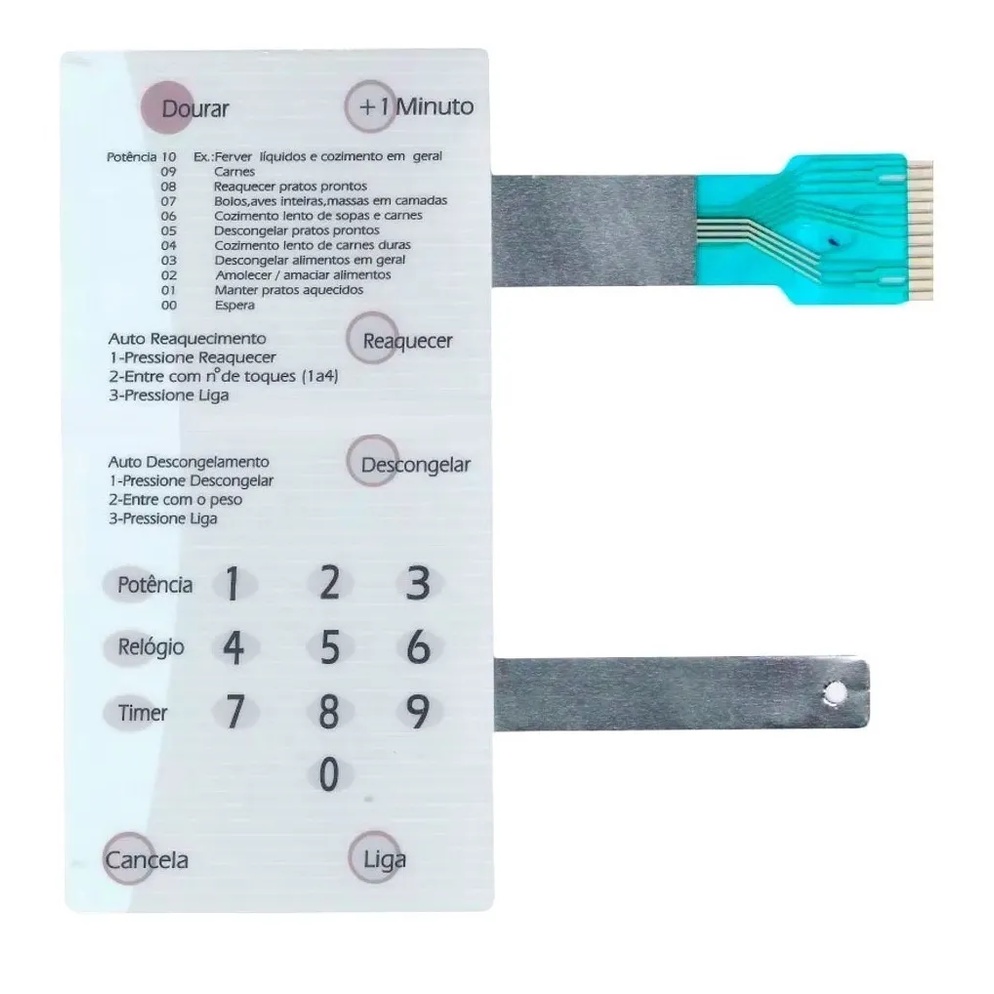 Membrana Teclado Para Microondas Brastemp Bmp31 C/ Dourador