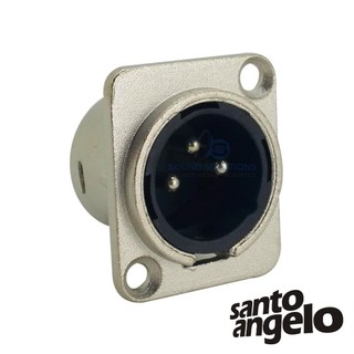 Conector XLR Painel Macho Santo Angelo A2X - Plug XLR Painel 3 Polos