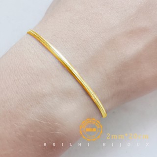 Pulseira plana fina de aço inoxidável