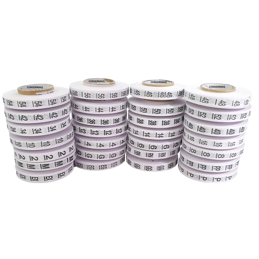 Etiqueta De Tamanhos Tecido - 5 Rolos Com 2.000 Cada em Oferta na Shopee