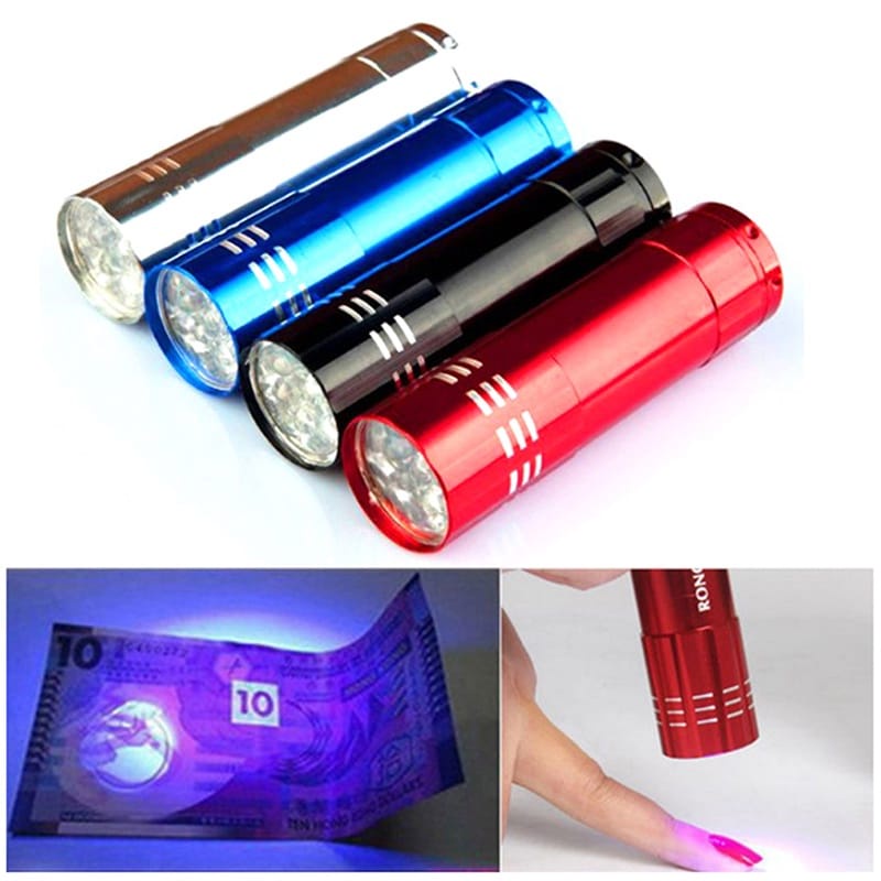 Lanterna 9 Led Uv Luz Ultra Violeta Seca Unha Gel Esmalte Lucky Bazar MT009 - 39 D6