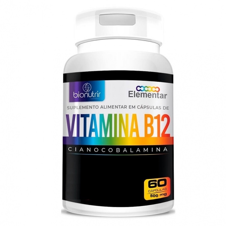 Vitamina B12 500mg (60 Caps) BioNutrir Vitaminas E Minerais Complexo B ...