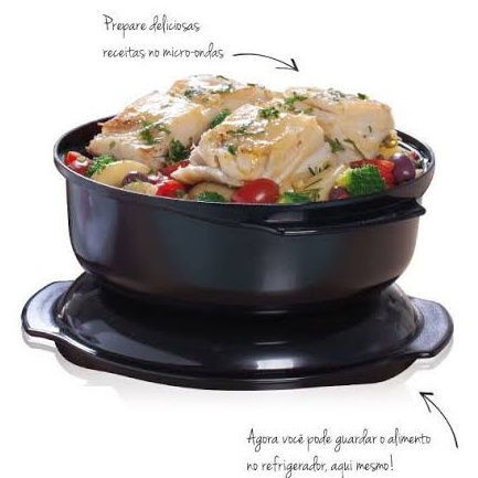 MICROPLUS REDONDA 1,75L PRETA - TUPPERWARE