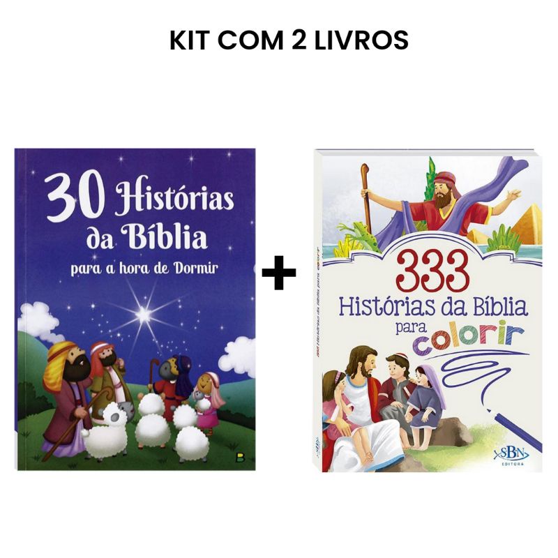 Kit 02 Livros Infantil 365 Histórias Bíblicas Para Ler e Ouvir +