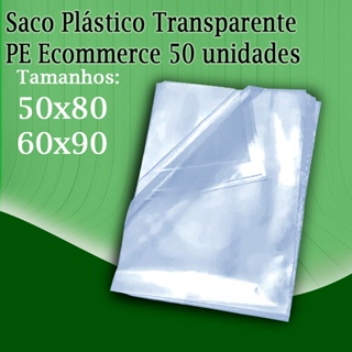 50 unidades Saco Plástico Transparente PE Ecommerce tamanho Grande em Oferta na Shopee