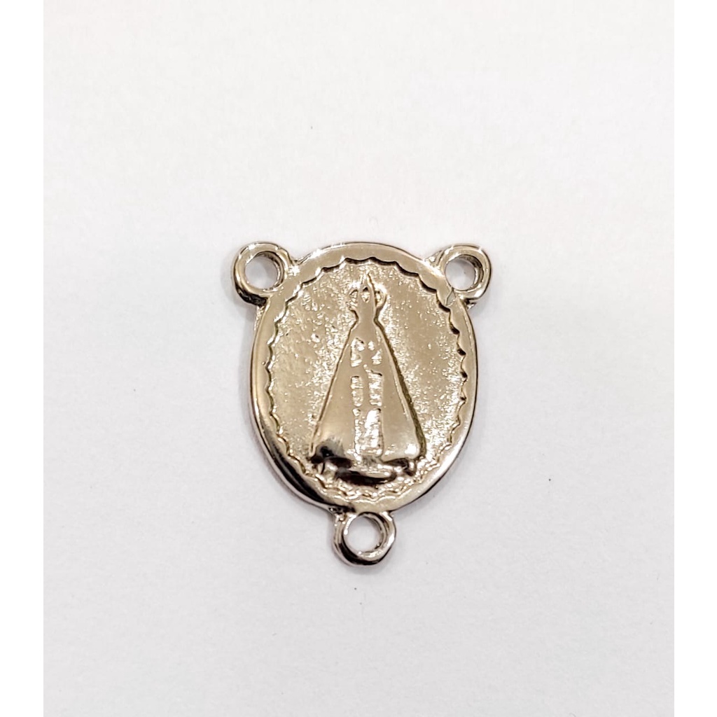 Entremeio Nossa Senhora Aparecida Níquel Resinado Para Terço Rosário Artesanato Religioso Medalha