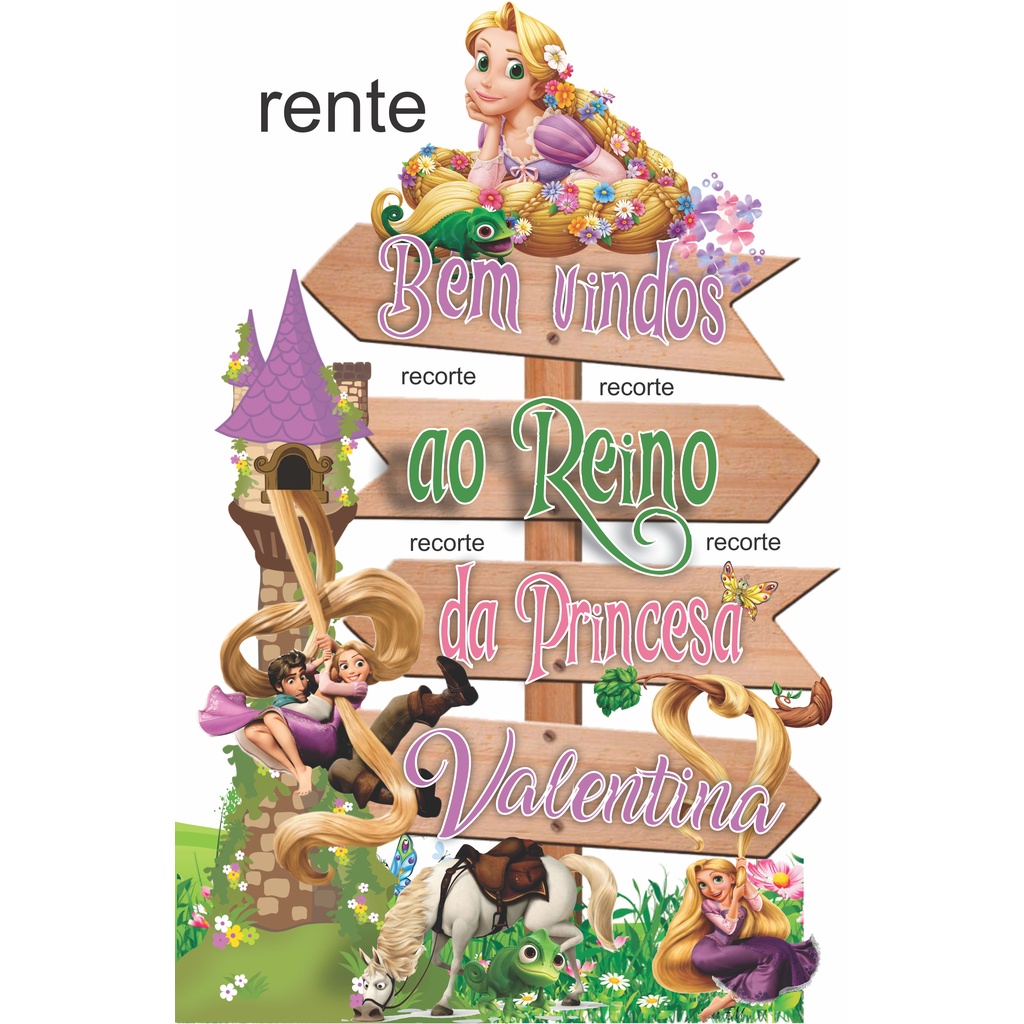 display placa setA personalizado mdf rapunzel enrolados decoração festa (ENVIAR NOME NO CHAT)