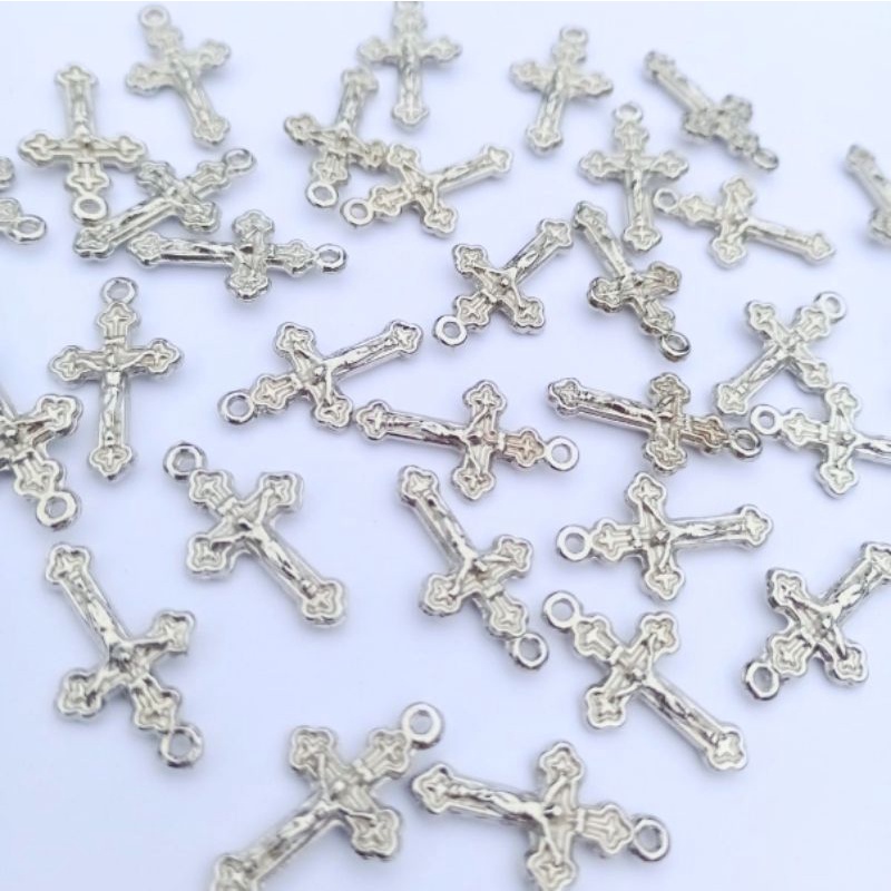 10 Cruz pequena Níquel 2.0 cm para Mini Terço e Artesanatos - Cruz para Terço