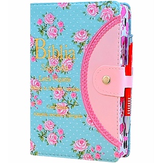 Bíblia Sagrada Letra Gigante com Harpa Botão e Caneta Feminina em Oferta na Shopee