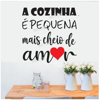 Adesivo de Cozinha Frase Cozinha Pequena mas cheio de amor