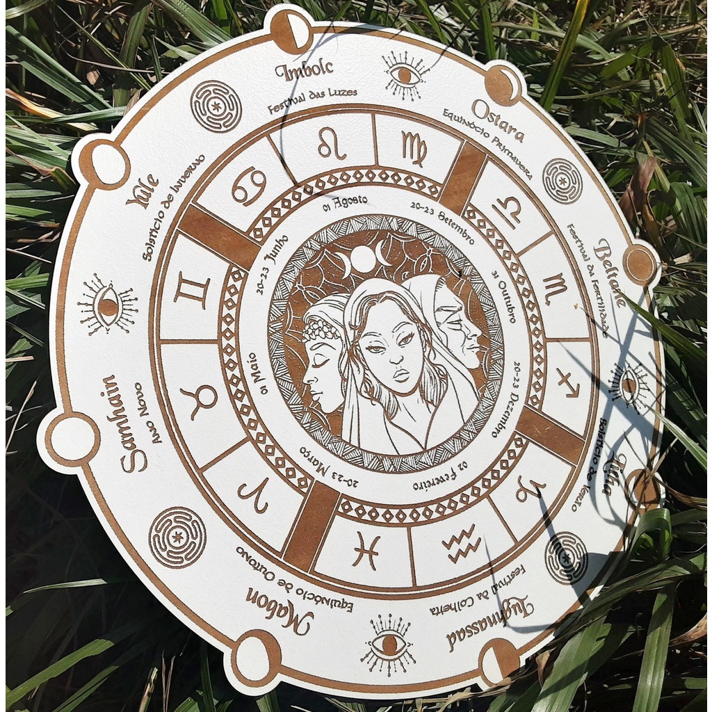 Roda do Ano  Sul Hecate Deusa Hekate Wicca Tabuleiro Pentagrama Altar