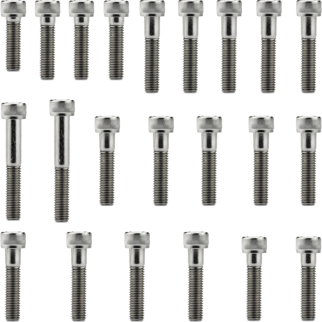 Kit parafusos inox tampa motor lateral esquerda+direita CG125 Titan ES/KSE 2000 2001 2002 2003 2004