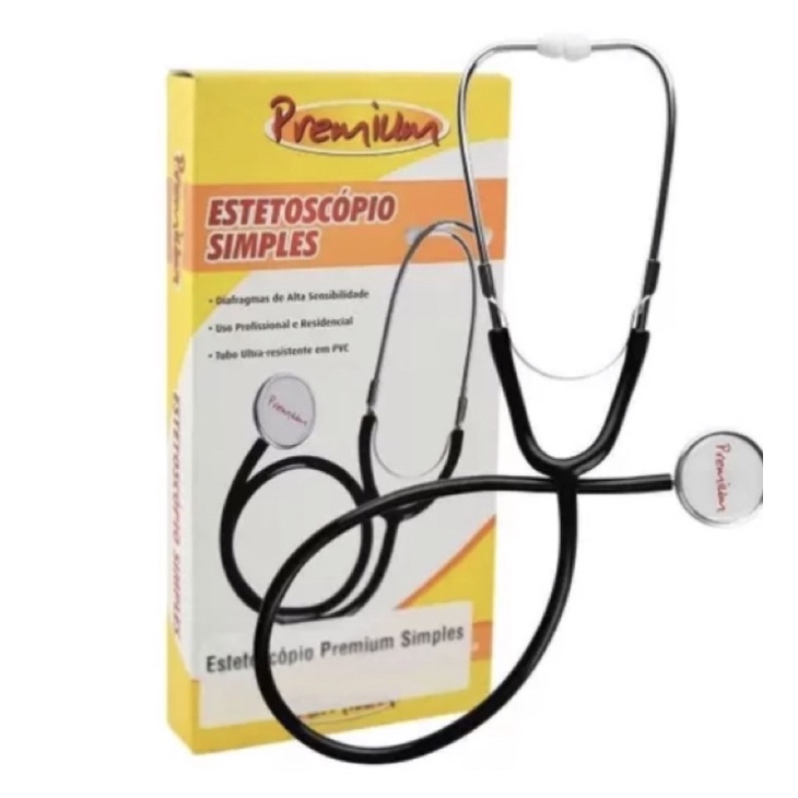 estetoscópio simples preto original premium com garantia