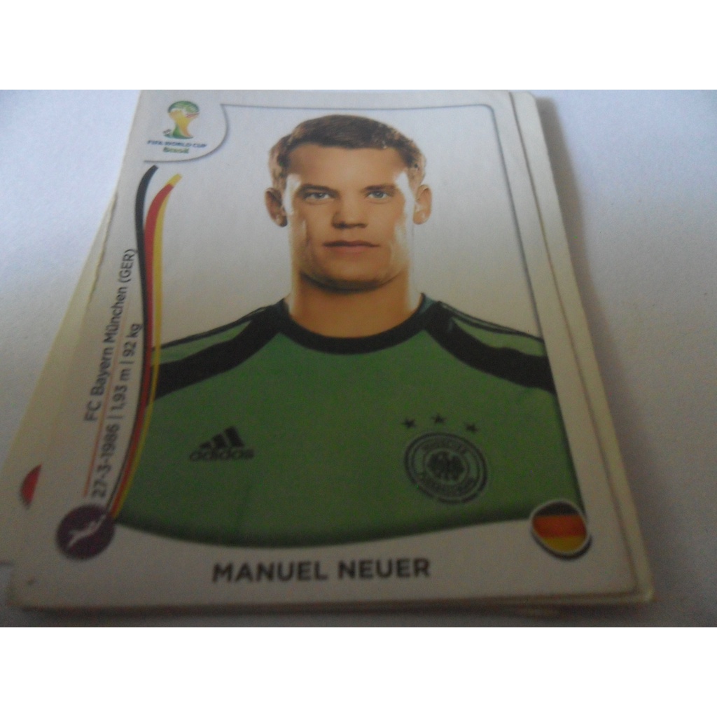 Manuel Neuer Copa do mundo 2014 - figurinha nunca colada