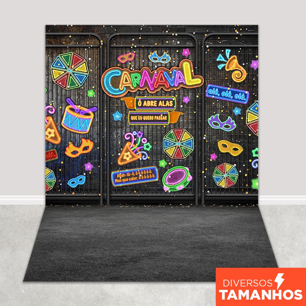 Fundo Fotográfico Carnaval Neon Em Tecido CNV-160 em Oferta na Shopee