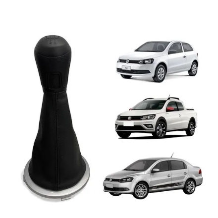 Coifa Câmbio + Manopla Bola G5 G6 Gol Saveiro Voyage Fox - Prata