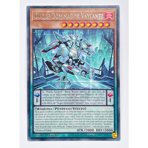Duque Dominador Vaylantz Raro Rare - TAMA-PT008- Carta Yu-Gi-Oh Card