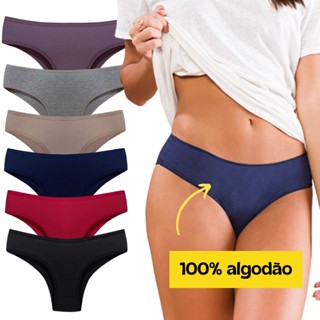 kit 10 Calcinhas lisas tanga Básica 100% Algodão ant alergica - 101