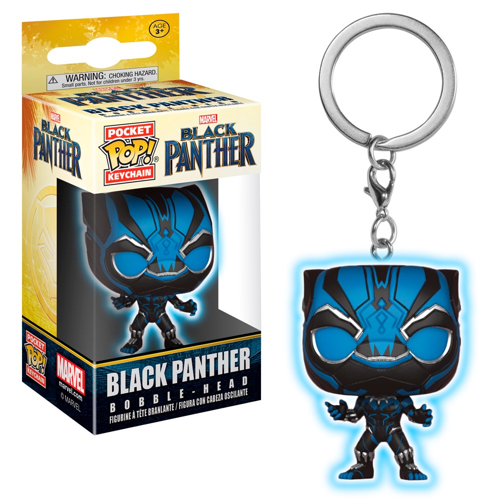 CHAVEIRO FUNKO POP KEYCHAIN BLACK PANTHER - BLACK PANTHER GLOWS IN THE DARK NOVO ORIGINAL em Oferta na Shopee