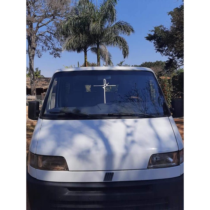 Adesivo Fé Cruz Parabrisa Caminhão Carro Van Trator