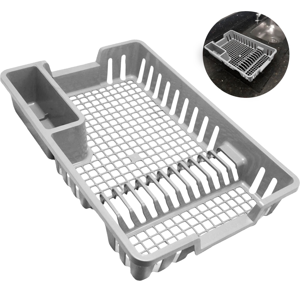Escorredor De Louças Plástico Grande Porta Talheres Pratos Copo Simples Organizar Secar Louças - Home & Living
