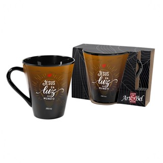 Caneca Xicara De Porcelana 290ml Vida Fé Amor Religião Jesus Versículo Deus