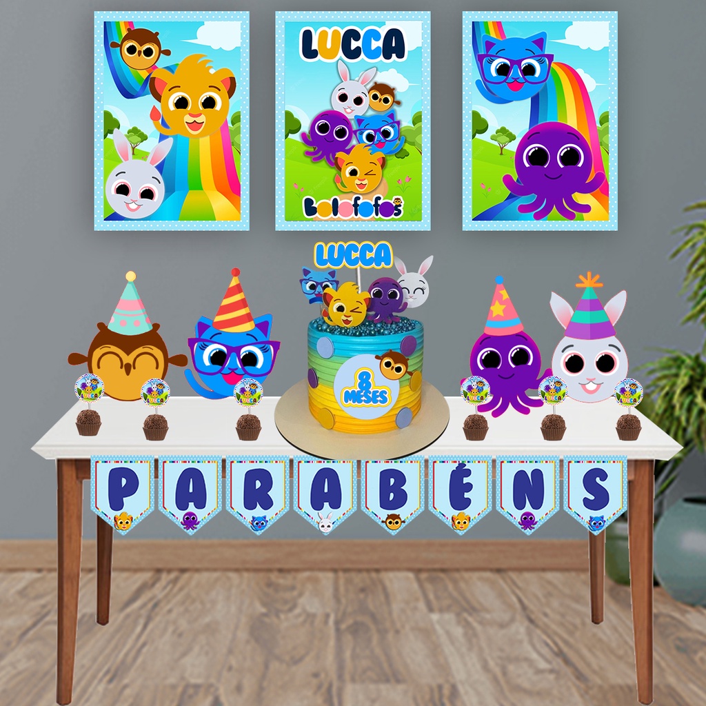 Kit Festa Bolofofos Personalizado – Só um Bolinho para Mesversário e Aniversário Infantil