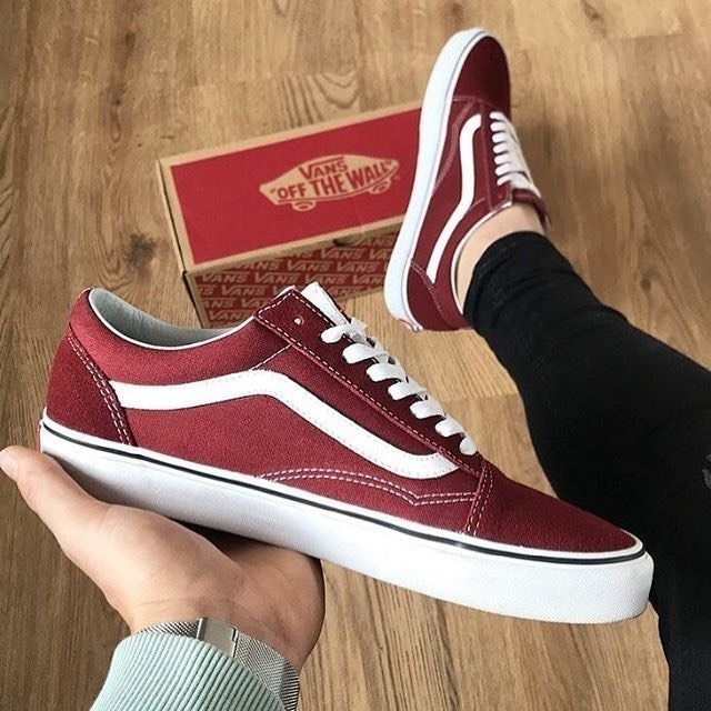 Tenis Vans original Old Skool vermelho E Bordo Vinho - Escorrega o Preço