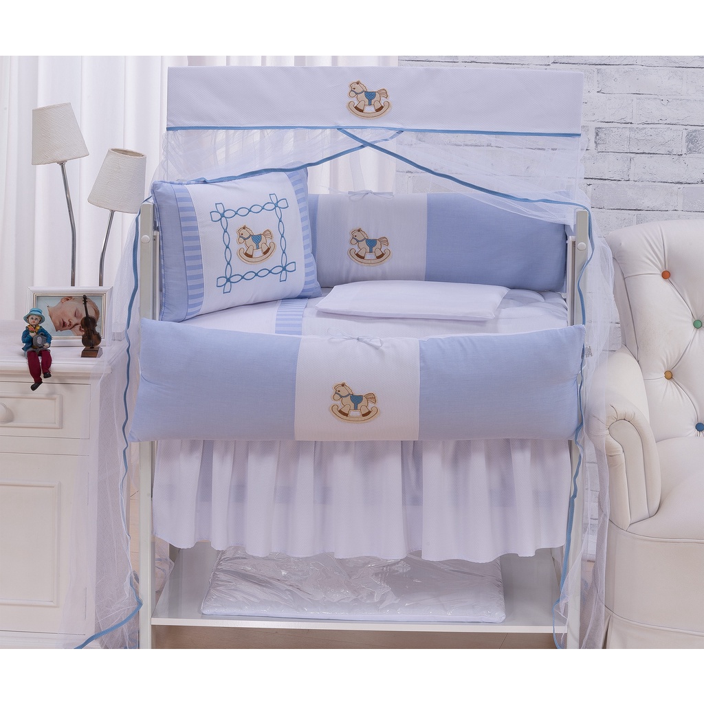 KIT PARA MINI-BERÇO 10 PEÇAS MENINO