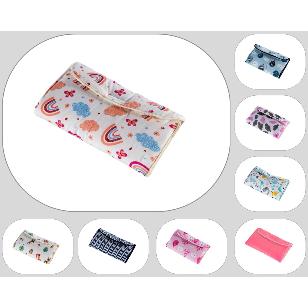 Trocador Portátil para Bebê Impermeável Acolchoado Bolsa 100% Algodão Velcro