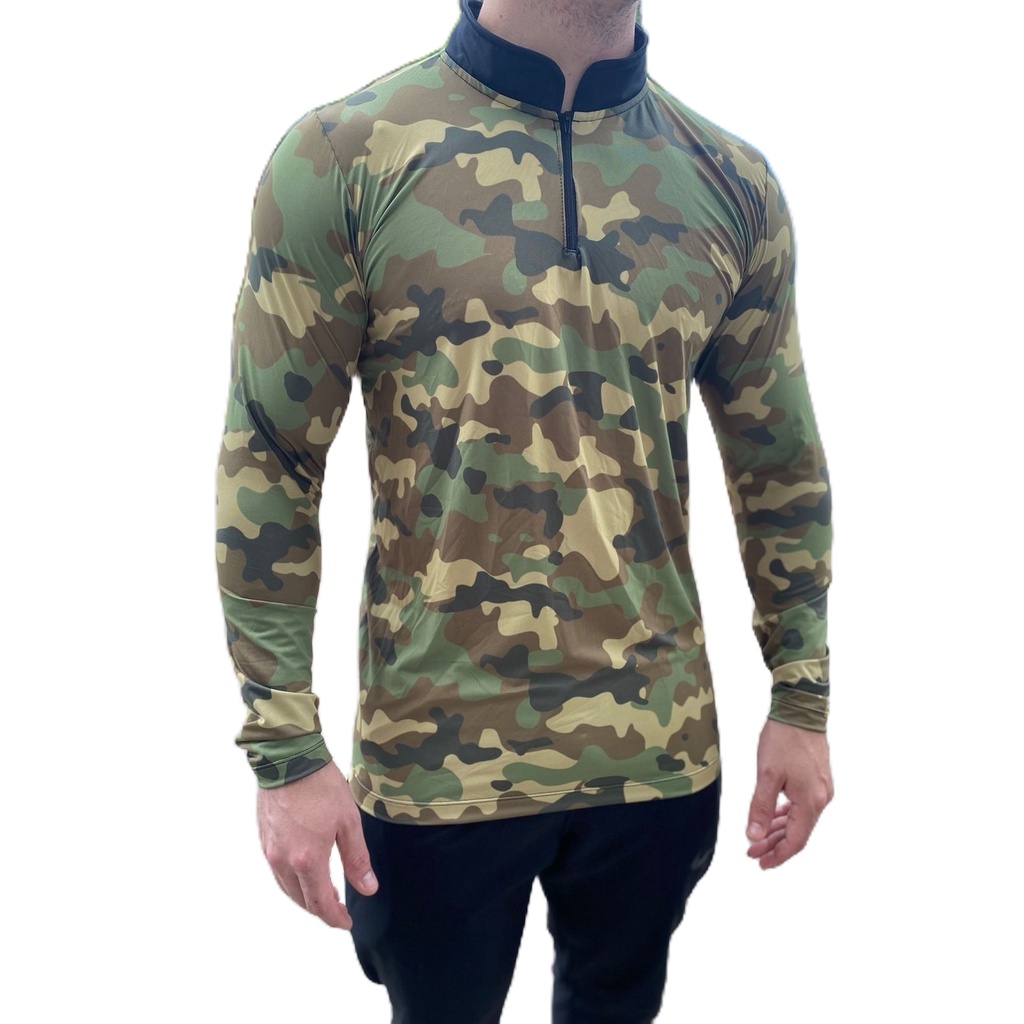 Camiseta Camuflada segunda pele proteção UV caça pesca