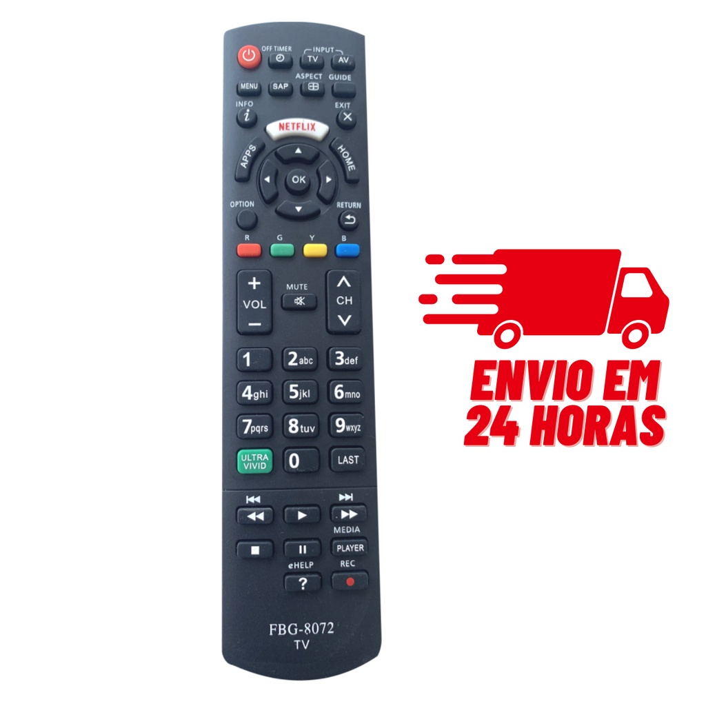 Controle Remoto Para Tv Panasonic Smart Viera Tecla Netflix Shopee Brasil