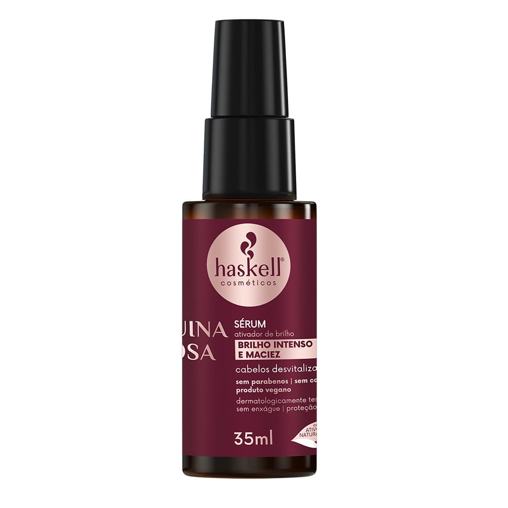Sérum Reparador de Pontas Ativador de Brilho Haskell Quina Rosa 35ml Proteção Solar em Oferta na Shopee